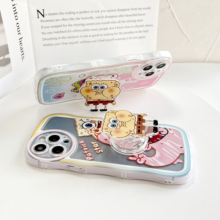 BILI%20for%20Vivo%20Y36%204G%205G%20/%20Y27%205G%20Back%20Cover%20With%20Free%20Ring%20Holder%20Spongebob%20Soft%20Transparent%20Colorful%20Wavy%20Phone%20Cases%20-%20Image%206