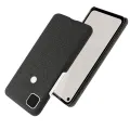 Phone Shell Cloth Pattern Leather Case Google Pixel Anti Drop Protective Cover Suitable for Google Pixel 4A(Black). 