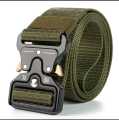 Fashionable High Quality Men Black Nylon Belt Outdoor Automatic Buckle Canvas Belts.