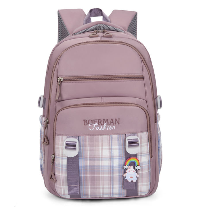 Elementary%20school%20bag%20for%20girls%204th,%205th%20and%206th%20grade%20nylon%20cloth%20plaid%20backpack%20Korean%20version%20large%20capacity%20backpack%20for%20junior%20high%20school%20students%20-%20Image%205