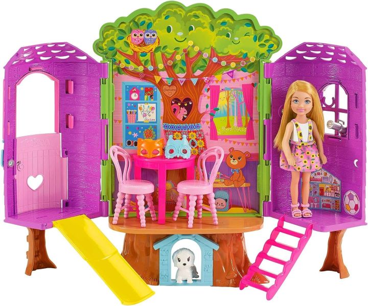 Barbie%20HPL70%20Chelsea%20%20Doll%20and%20Treehouse%20Playset%20%20BARBIE%20-%20Chelsea%20Doll%20and%20Tree%20House%20Playset%20with%20Puppy%20with%20Furniture,%20Slide%20and%20More%20Than%2010%20Accessories%20for%20Endless%20Creative%20Fun%20for%20Children%20-%20Image%208