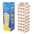 54 Pcs Mini Wooden Number Stacking Jenga Tower Building Block Kid Toys.
