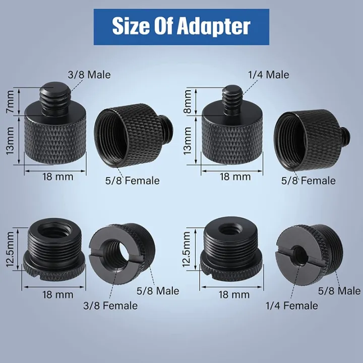 8Pcs%20Mic%20Stand%20Thread%20Adapter%20Set,5/8%20Female%20to%203/8%20Male%20and%203/8%20Female%20to%205/8%20Male%20Screw%20Adapter%20Thread%20-%20Image%202