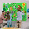 Felt Story Board Set Montessori Storytelling Flannel Busy Board Interactive Play Kit Wall Hanging Puzzle Toys for Kids Boys Girl.