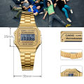 (Ready Stock) G .Shock  Men Sport Digital Classic Square Watch Shockproof and Waterproof Stainless Steel Band Sports Business Wrist Watches with 2 Year International Warranty A168WG-9W. 
