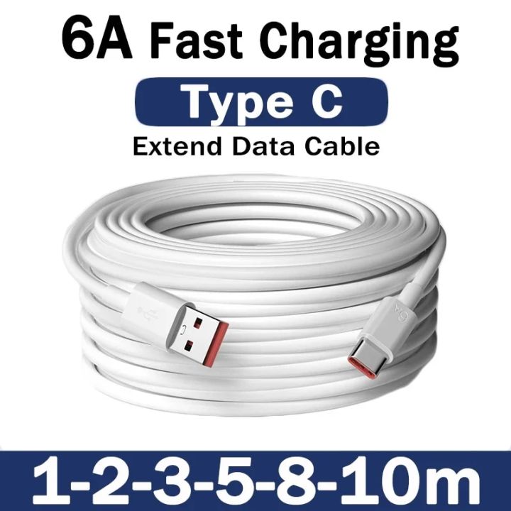 1/5/10m USB Type C Ultra-long Data Wire Fast Charging USB C Cable Extra ...