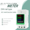 Power Energy Meter Voltage Current KWH Electric Energy Monitor Meter AC80-270V 110V 220V 100A VOLT AMP Voltmeter Ammeter Wattmeter Din Rail. 