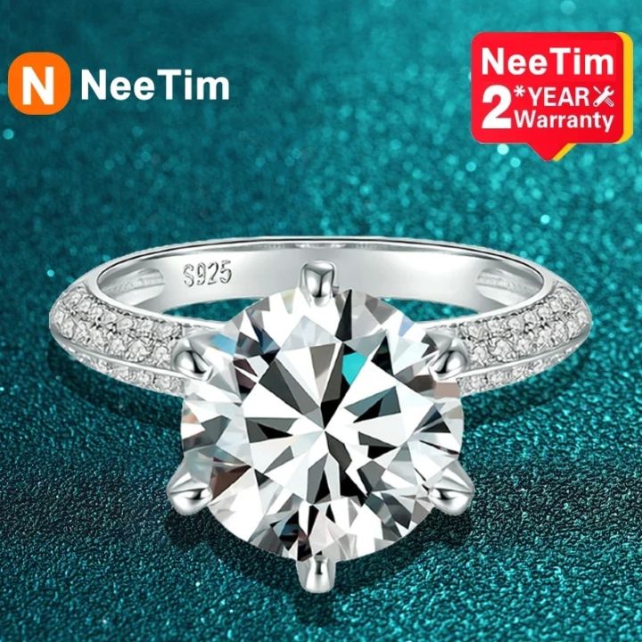 NeeTim Carat Moissanite Wedding Rings For Women 925 Sterling