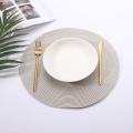 6 pices golden table place mat ROUND PVC. 