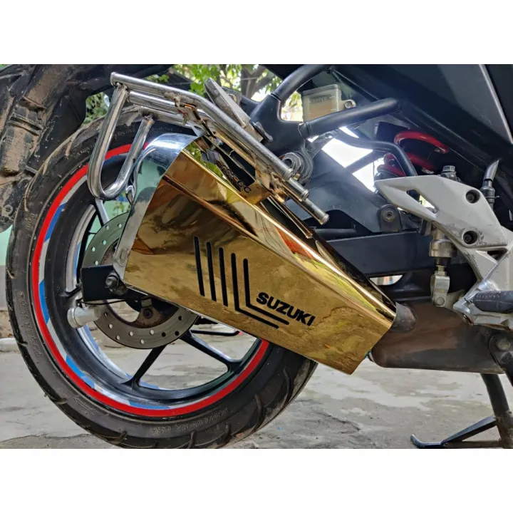 Suzuki Gixxer All version new design silencer Metal Cover Gold
