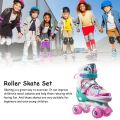 Children's Roller Skating Shoes Skates For Kids Skates Shoes Adjustable Double-row Roller Skates For Kids Girls Boys Aged 2-8. 
