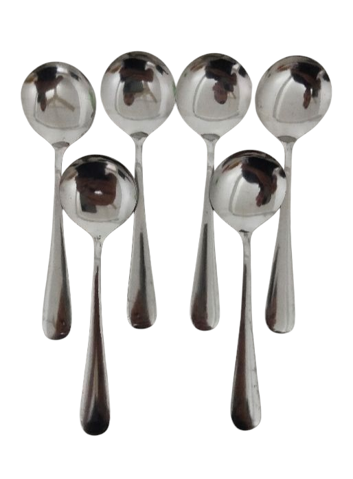 Stainless Stee Long Handle Spoon Round Soup Spoon Tea Set 6 pcs