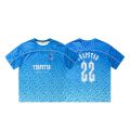 Trapstar Monogram Football Jersey T-shirts Blue No.22 Men Women 1:1 Short Sleeve Oversized Casual Tops Tee.