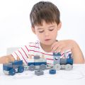 Stacking Train Classic Wooden Toddler Toy (20pcs) Hand Eye Coordination Shape Sorter Educational Children Toys.