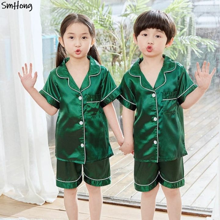 Toddler%20Girls%20Pyjamas%20Kids%20Satin%20Pajamas%20Button%20Silk%20Pajama%20Sets%20Teenager%20Boy%20Sleepwear%20Teens%20Pajamas%20Summer%20Clothes%20for%203%20-14T%20-%20Image%202