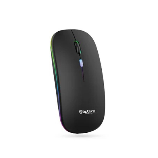 Aptech W61 Intelligent Bluetooth & 2.4G Wireless Mouse, Dual Mode, Rechargeable, Silent Click, Adjustable DPI, Ergonomic, Multi-Device Connectivity for PC, Laptop, Mac
