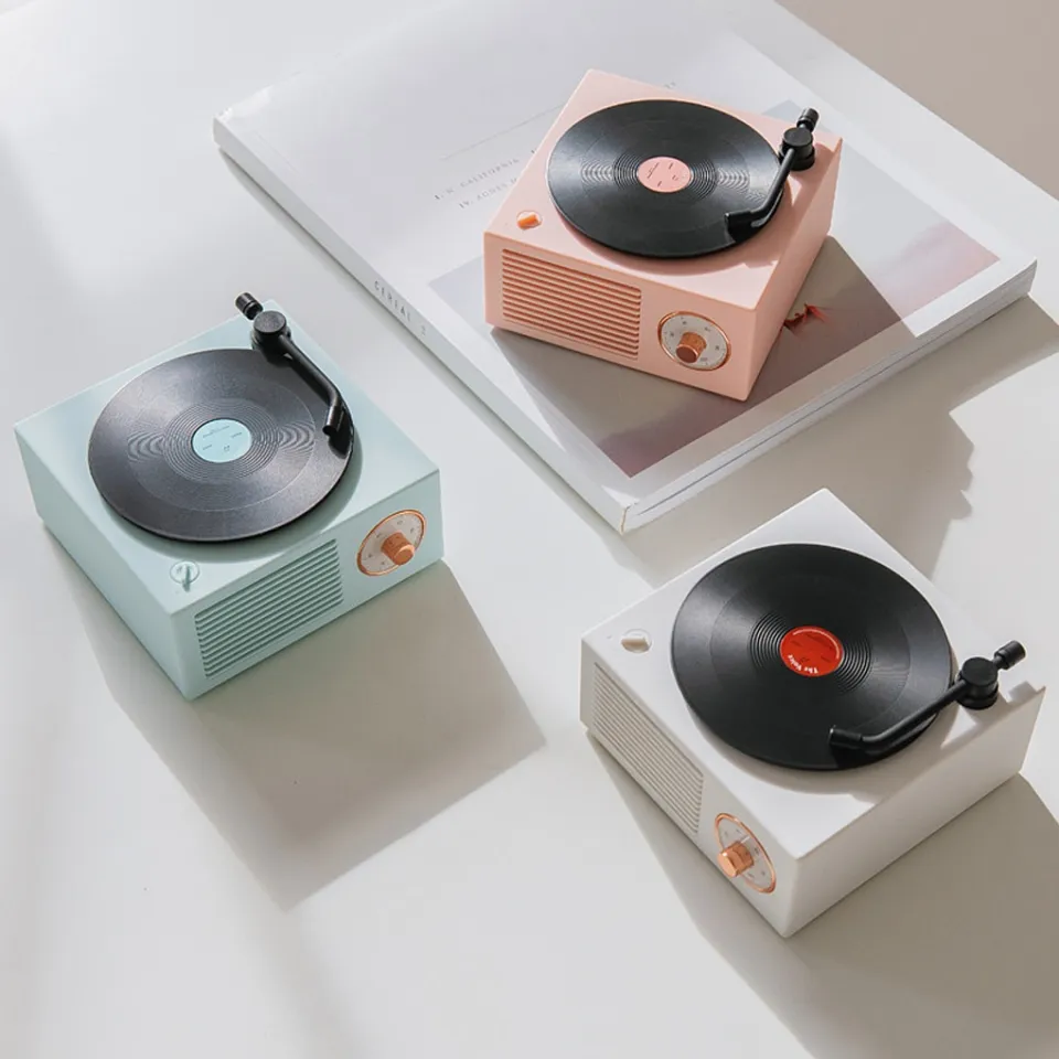 Vinyl Record Player Portable Bluetooth Speaker Wireless Mini