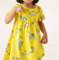GC Girl Summer Casual Dress Children's Cotton Round Neck Short Sleeves Flower Printed Princess Dress. 