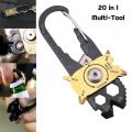 20 in 1 Mini Pocket Keychain Utility Tool Outdoor Folding Key Chain Multipurpose Tools. 