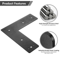 2 PCS,Mending Plate Flat Straight Steel L Shape Bracket, Coated Post to Beam Connectors, Easy to Use.