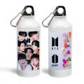BTS Logo  With BTS Member Printed Water Bottle Sipper ,White Aluminum, Best Gift for BTS Lovers Water Bottle  (600ml-PACK 1)INTE-7889 - Water Bottle - Water Bottle - Water Bottle. 