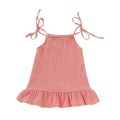 Summer Infant Baby Girl Dress Toddler Dress Muslin Cotton Sleeveless Ruffles Slip Dresses. 