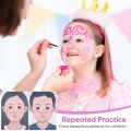 2Pcs Plastic Practice Face Training Makeup Template Model Painting Stencils Board Kids Face Paint Practice Board Side Faceing. 