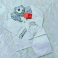 White colour cotton baby ambrodari work panjabi set/ eid special panjabi for baby.