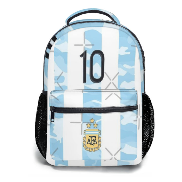 10 - Messi - Argentina American Champion Schoolbag For Girls Large Capacity Student Backpack High School Student Backpack