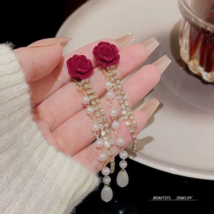 Red%20Flower%20Simulated-pearl%20Long%20Tassel%20Dangle%20Earrings%20for%20Women%20-%20Image%205
