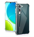Vivo Y04 Transparent Clear Slim Soft TPU Cover Case With Bumper. 
