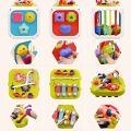Montessori Sensory Toys Baby Activity Cube Shape Sorter Pull String Toys Fine Motor Training Games Stacking Blocks Activity Cube. 