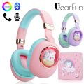 Cute Cat Ear kids Headphones With Mic LED Light Bluetooth Stereo Headset Daughter Girls Headphones for School Home Travel Gifts. 