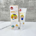 Korean Bole Le Children's Toothpaste contains fluoride to prevent retention in the mouth of infants young children. It has a fruit and orange flavor for oral cleaning.