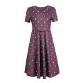 Maternity Women's Stripe Dresses Casual Summer Knee Length Pregnancy Clothes Ruched Pregnant Breastfeeding Clothes. 