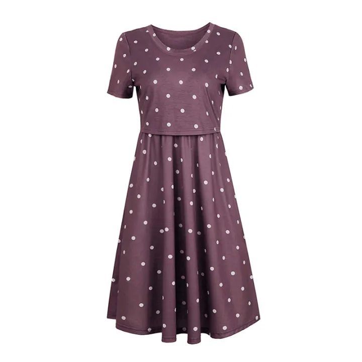 Maternity%20Women's%20Stripe%20Dresses%20Casual%20Summer%20Knee%20Length%20Pregnancy%20Clothes%20Ruched%20Pregnant%20Breastfeeding%20Clothes%20-%20Image%207