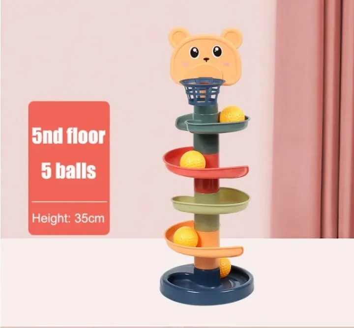 RUICHENG%203/5Layer%20Baby%20Rolling%20Ball%20Tower%20Baby%20Puzzle%20Stack%20Tower%20colorful%20early%20education%20toys%20-%20Image%202