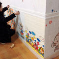 2.3M 3D Foam Wall Pasted Self-adhesive Waterproof Waist Line Skirting Wall Pasted Living Room Background Wall Decoration.