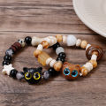 1/2Pcs Cute Cartoon Cat Bracelet for Women Funny Black Little Animal Beaded Bracelet Trendy Handmade Jewelry Accessory Friendship Gifts. 