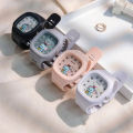 New lovely cartoon kids watch square luminous watch fashion silicone sports watch for students luminous watch.