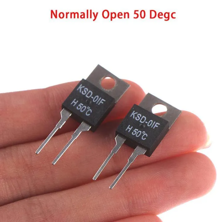 2Pcs  Normally Open Thermal Switch Temperature Sensor Thermostat KSD-01F 50 Degc