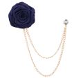 Luxury Tassel Chain Rose Brooch Lapel Pin For Men's Suit Accessories.
