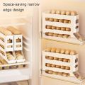4 Tiers Egg Holder for Fridge - Auto Rolling Fridge Egg Organizer, Space-Saving Egg Dispenser Holder, 30 Eggs Container Large Capacity Egg Dispenser for Refrigerator（1 Pack). 
