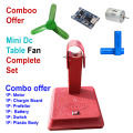 Mini Dc Table Fan Stand Plastic Body With Switch, froffelor,  motor, Battery. 