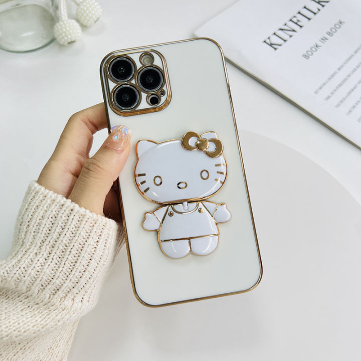 FELMYST%20Hello%20Kitty%20Holder%20Case%20For%20Realme%209i%205G%20Fashion%20Cute%20kitten%20Mirror%20Brand%20Luxury%20Stand%20Mobile%20Phone%20Casing%20Square%20Girl%20Boy%20Men%20Gift%20Shockproof%20Back%20Soft%20Cover%20-%20Image%204