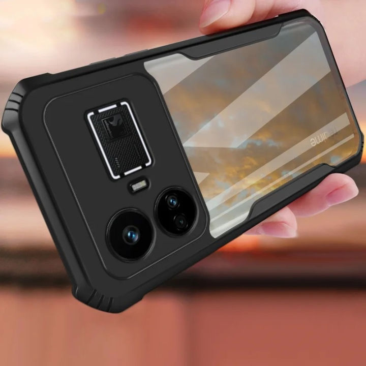 For Realme GT5 5G Case Transparent Protector with Soft Frame and Hard Armor Shell for Realme GT 5 Back Cover