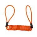 2x Safety Lanyard Spring Coil Wire Rope Disc Brake Lock Reminder Cable Stretch to 1.2m Orange. 