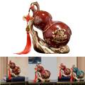 Feng Shui Statue Calabash Wealth Prosperity Sculpture Figurine for Table Decorations.