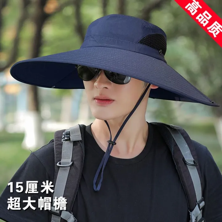 Men's%20Sun%20Hat%20Big%20Head%20Circumference%20Sun%20Protection%20Sun%20Hat%20Men's%20Widened%20Oversized%20Brim%20Water%20Repellent%20Quick-Drying%20Fishing%20Hat%20Summer%20-%20Image%203