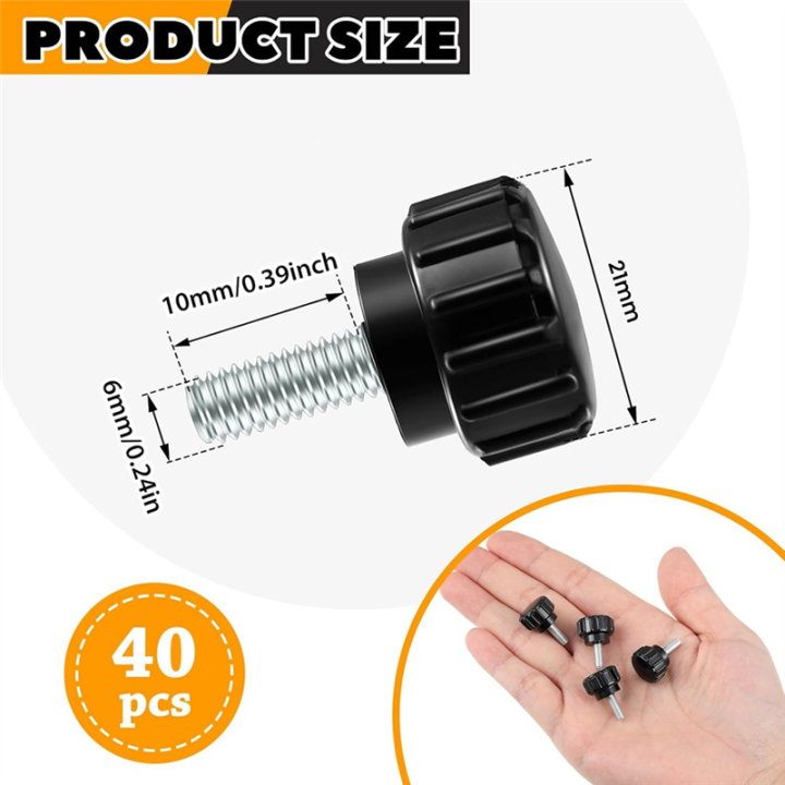 40pcs%20Carbon%20Steel%20Threaded%20Knurled%20Thumbscrew%20-%20Image%202